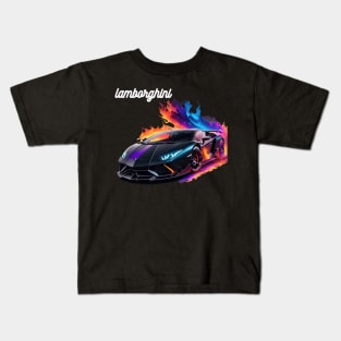 Blazing Lamborghini Aventador Kids T-Shirt